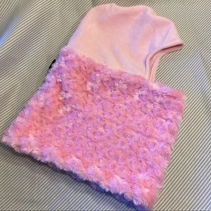 Pink cap with attached gaiter